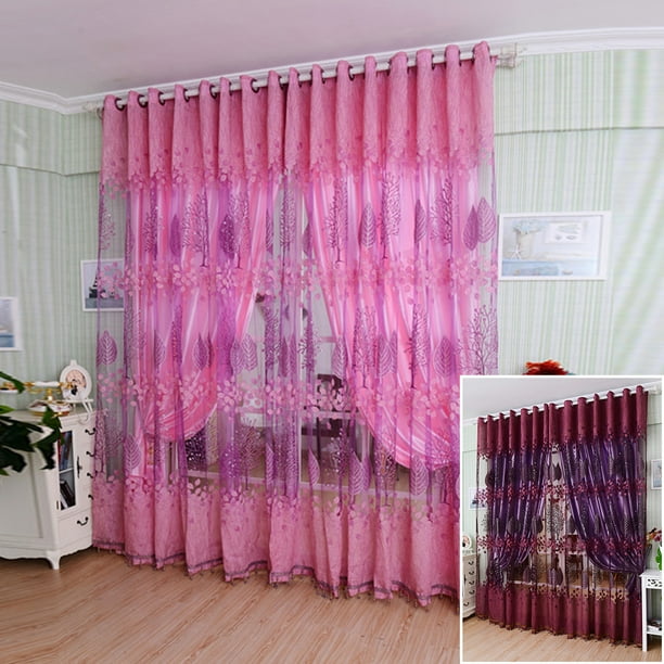 New Floral Voile Window Curtain Blackout Tulle Curtain Living Room Drape Panel New Floral Voile Window Curtain Blackout Tulle Curtain Living Room Drape Panel